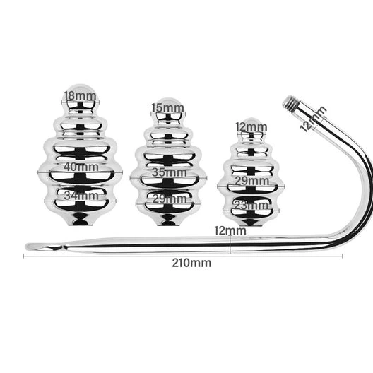 Anal Hooks 8826 Hook Screw-in Anal Ribbed Set GreatBenefit 0903